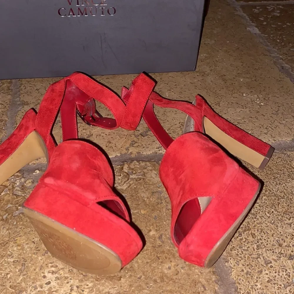 Vince Camuto Red Suede Heels